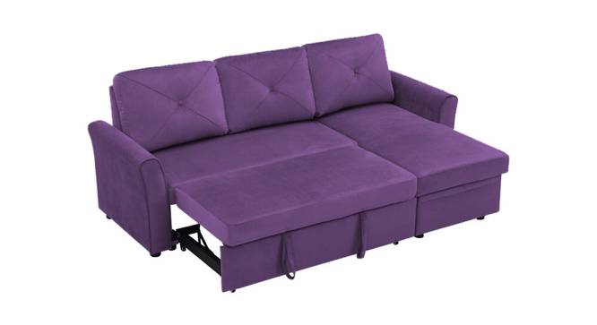 Scarlet Solid Wood Sofa cum Bed in Purple (Purple) by Urban Ladder - Cross View Design 1 - 567628