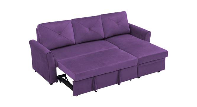 Scarlet Solid Wood Sofa cum Bed in Purple (Purple) by Urban Ladder - Cross View Design 1 - 567628