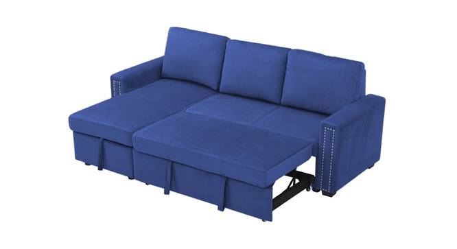 Noah Solid Wood Sofa cum Bed in Navy Blue (Blue) by Urban Ladder - Cross View Design 1 - 567631