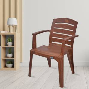 Balcony Chairs Design Charles Plastic Outdoor Chair in Brown Colour - Set of 4