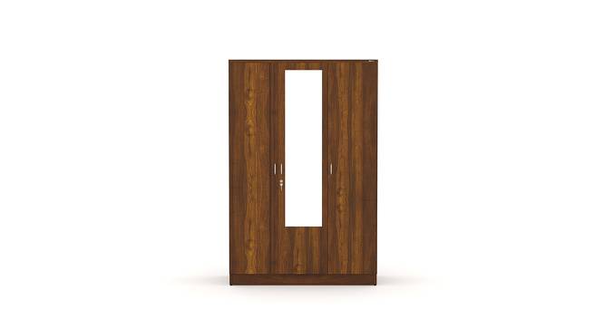 Teana 3 Door Engineered Wood Wardrobe - Classic Walnut (Melamine Finish) by Urban Ladder - Front View Design 1 - 567849