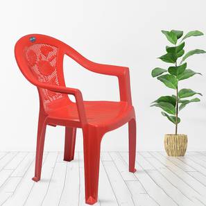 Balcony Chairs Design Gabriel Plastic Outdoor Chair in Red Colour - Set of 4