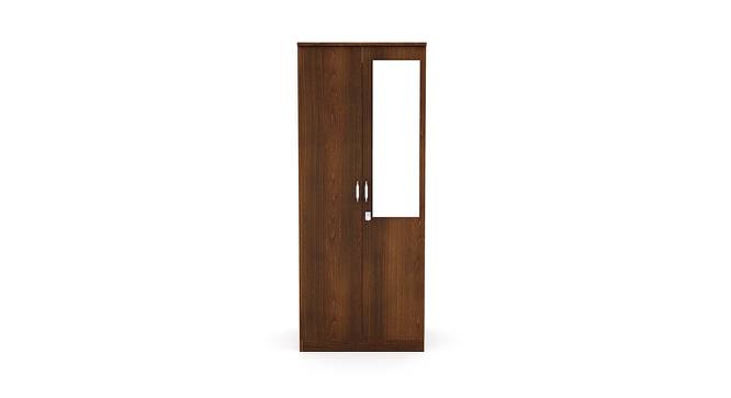 Riva 2 Door Engineered Wood Wardrobe - Walnut (Melamine Finish) by Urban Ladder - Front View Design 1 - 567937