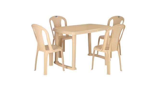 Shahenshah 4 Seater Dining Table with 4 Chairs - Marble Beige (Beige) by Urban Ladder - Front View Design 1 - 567949