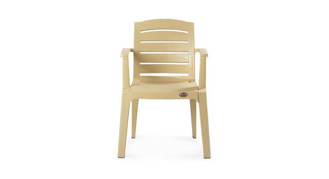 Josiah Plastic Outdoor Chair - Set of 4 (Beige) by Urban Ladder - Front View Design 1 - 567962