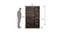 Czar 3 Door Engineered Wood Wardrobe - Beech-Walnut (Melamine Finish) by Urban Ladder - Design 1 Dimension - 568011