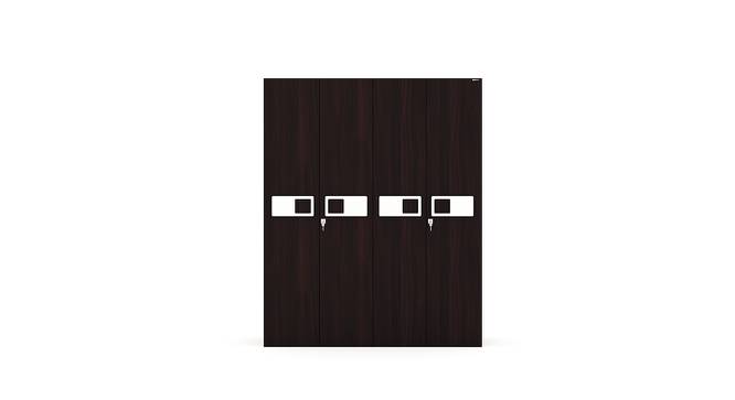 Ignis 4 Door Engineered Wood Wardrobe - Dark Brown (Melamine Finish) by Urban Ladder - Front View Design 1 - 568044