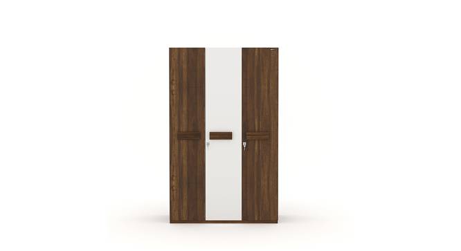 Lodgy 3 Door Engineered Wood Wardrobe - Brown (Melamine Finish) by Urban Ladder - Front View Design 1 - 568046