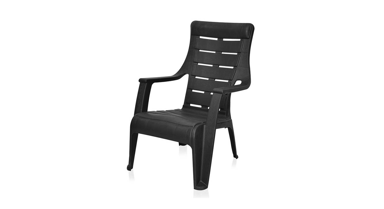 Eli Plastic Outdoor Chair in Black Colour Set of 2 Urban Ladder
