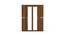 Riva 4 Door Engineered Wood Wardrobe - Walnut (Melamine Finish) by Urban Ladder - Front View Design 1 - 568140