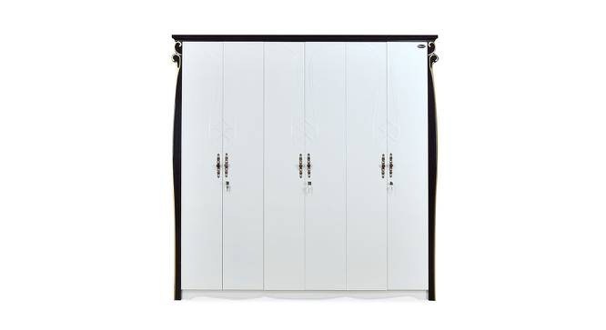 Rolex 6 Door Engineered Wood Wardrobe - White (Melamine Finish) by Urban Ladder - Front View Design 1 - 568146