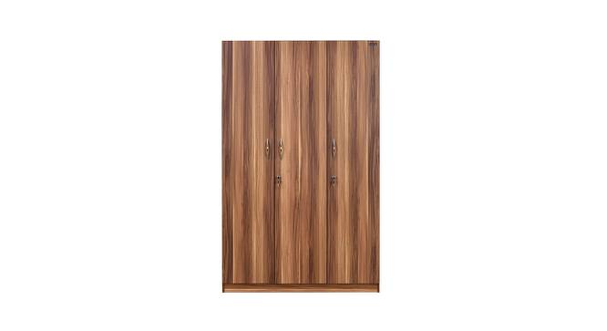 Lisa 3 Door Engineered Wood Wardrobe - Walnut (Melamine Finish) by Urban Ladder - Front View Design 1 - 568147