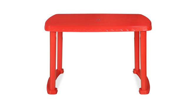 Shahenshah 3 Seater Plastic Dining Table - Bright Red (Red) by Urban Ladder - Front View Design 1 - 568154