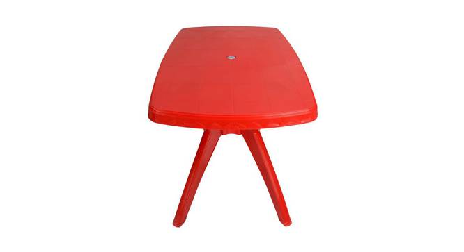 Majesty 3 Seater Plastic Dining Table - Bright Red (Red) by Urban Ladder - Front View Design 1 - 568239