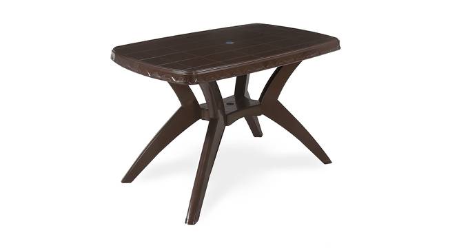 Monarch 3 Seater Plastic Dining Table - Weather Brown (Brown) by Urban Ladder - Cross View Design 1 - 568249