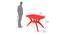 Majesty 3 Seater Plastic Dining Table - Bright Red (Red) by Urban Ladder - Design 1 Dimension - 568274