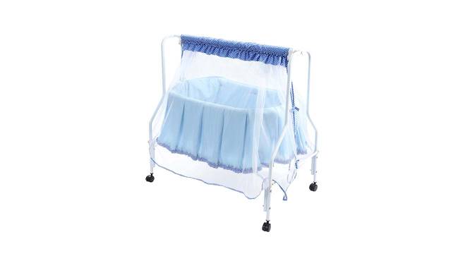 Lyra Metal Baby Cradle with Mosquito Protection Net - Blue (Blue, Painted Finish) by Urban Ladder - Cross View Design 1 - 568303