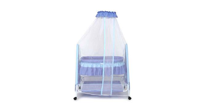Polkamania Metal Baby Cradle with Mosquito Protection Net - Blue (Blue, Painted Finish) by Urban Ladder - Front View Design 1 - 568365