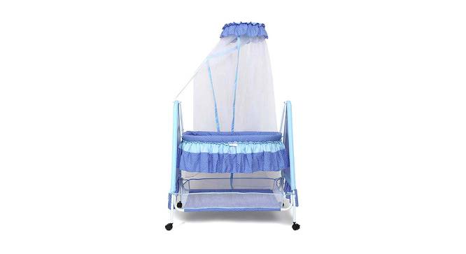Polkamania Metal Baby Cradle with Mosquito Protection Net - Blue (Blue, Painted Finish) by Urban Ladder - Cross View Design 1 - 568377