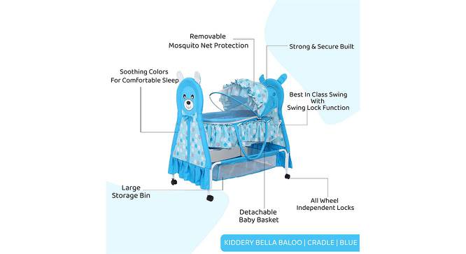 Bella Baloo Stainless Steel Baby Cradle with Mosquito Net Airplane & Yatch (Blue, Painted Finish) by Urban Ladder - Cross View Design 1 - 568462