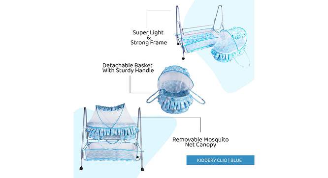 Clio Stainless Steel Baby Cradle with Mosquito Net Airplane & Yatch (Blue, Painted Finish) by Urban Ladder - Cross View Design 1 - 568464