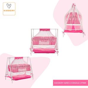 Cribs Design Ares Metal Crib in Pink Colour