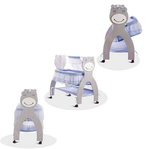 Baby Swing Design Baloo Solid Wood Crib in Grey Colour