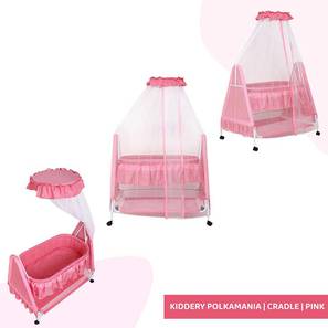 Baby Bed Design Metal Crib in Pink Colour