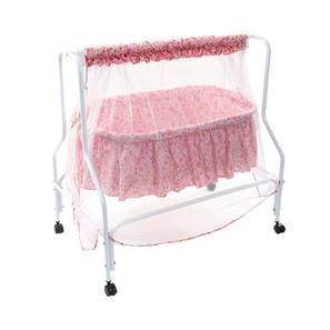 Baby Bed Design Lyra Metal Crib in Pink Colour