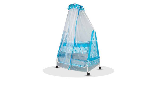 Aurora Metal Baby Cradle with Mosquito Protection Net - Blue (Blue, Painted Finish) by Urban Ladder - Cross View Design 1 - 568624