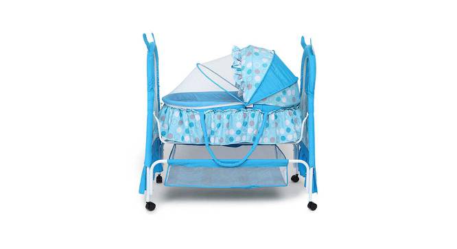 Bella Baloo Metal Baby Bassinet with Mosquito Protection Net - Blue (Blue, Painted Finish) by Urban Ladder - Cross View Design 1 - 568626