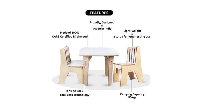 Pluto Table and 2 Morello Chair (Brown & White, Glossy Finish) by Urban Ladder - Cross View Design 1 - 568633