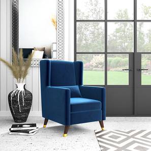 Trevi Furniture Symphoney Design David Lounge Chair in Dark Blue Fabric