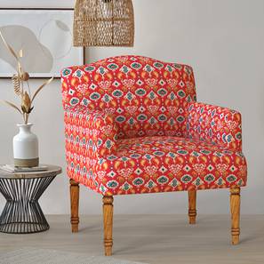 Wing Lounge Chairs Design Nawaab Fabric Lounge Chair in Red