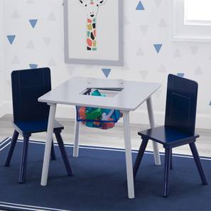 Kids Study Table Design Ronald Free Standing Engineered Wood Kids Table in Blue Colour