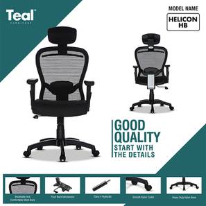 Study In Amritsar Design Helicon High Back Swivel Mesh Office Chair in Black Colour (Black)
