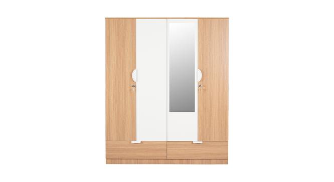 Indio Engineered Wood 4 Door Mirror Wardrobe (Brown) by Urban Ladder - Front View Design 1 - 570119