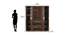 Joyce Engineered Wood 4 Door Without Mirror Wardrobe (Brown) by Urban Ladder - Design 1 Dimension - 570165