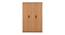 Milford Engineered Wood 3 Door Without Mirror Wardrobe (Brown) by Urban Ladder - Front View Design 1 - 570186