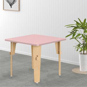 Kids Study Table Design Lime Fig Solid Wood Table - Pink (Medium) (Pink, Matte Finish)