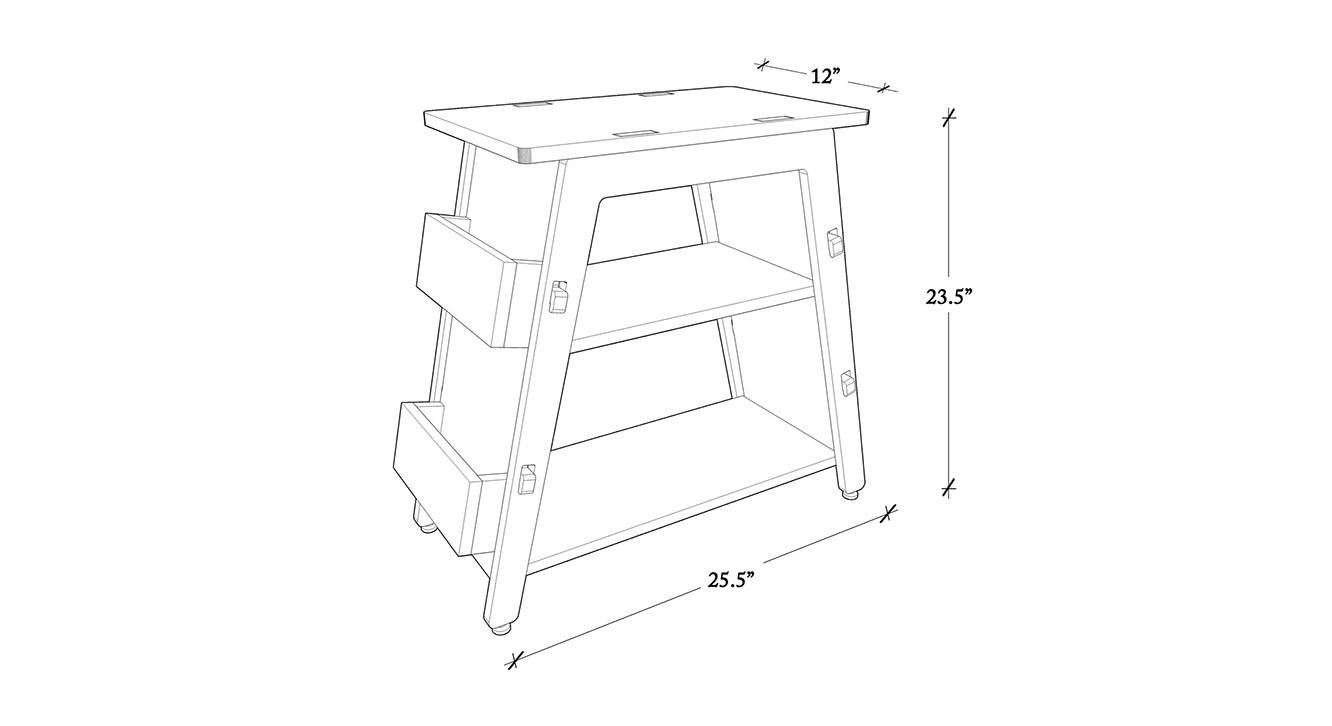 Red Pear Solid Wood Kids Bookshelf in Natural Colour Urban Ladder