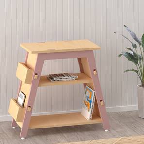 Bookshelf Design Solid Wood Kids Bookshelf in Matte Pink
