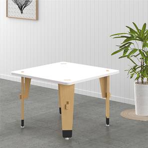Kids Study Table Design Lime Fig Solid Wood Table - White (Small) (White, Matte Finish)