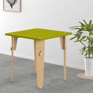 Desk Design Lime Fig Solid Wood Table - Green (Large) (Green, Matte Finish)