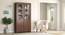 Theodore Engineered Wood Two Glass Door Display Cabinet (Rustic Walnut Finish) by Urban Ladder - Front View Design 1 - 570881