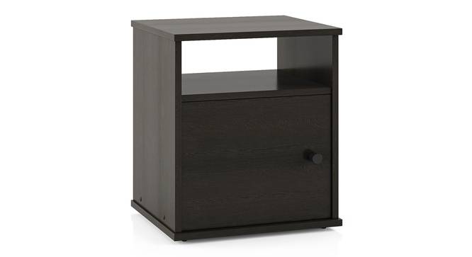 Zoey Bedside Table (Dark Wenge Finish, With Shutter Configuration) by Urban Ladder - Front View Design 1 - 570919