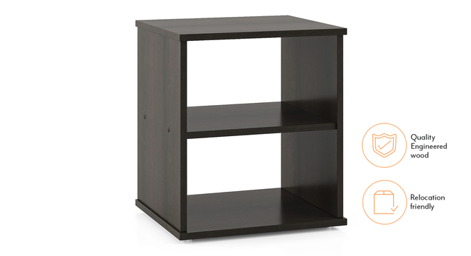 Zoey Bedside Table (Dark Wenge Finish, Open Storage Configuration) by Urban Ladder - Front View Design 1 - 570920