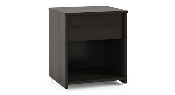 Zoey Bedside Table (With Drawer Configuration, Dark Wenge Finish) by Urban Ladder - Front View Design 1 - 570921