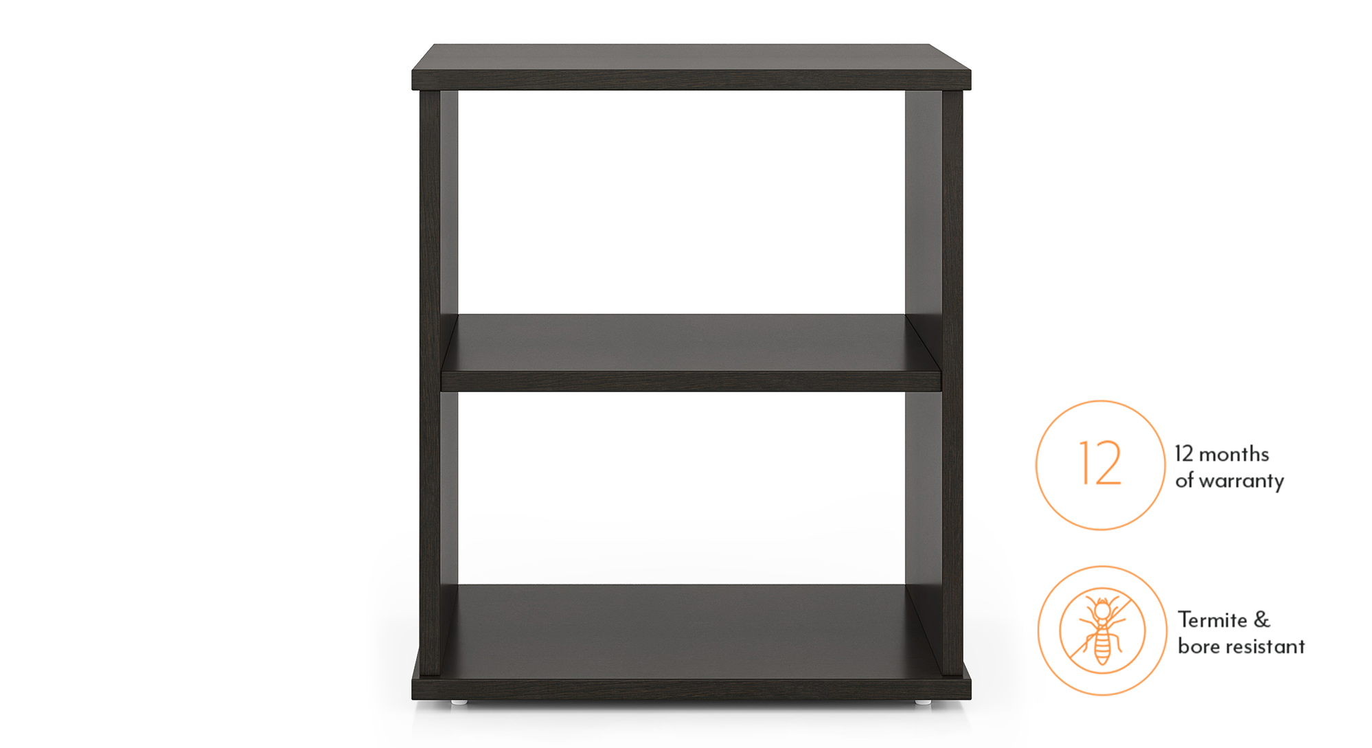 Zoey Engineered Wood Bedside Table in Dark Wenge Finish Urban Ladder