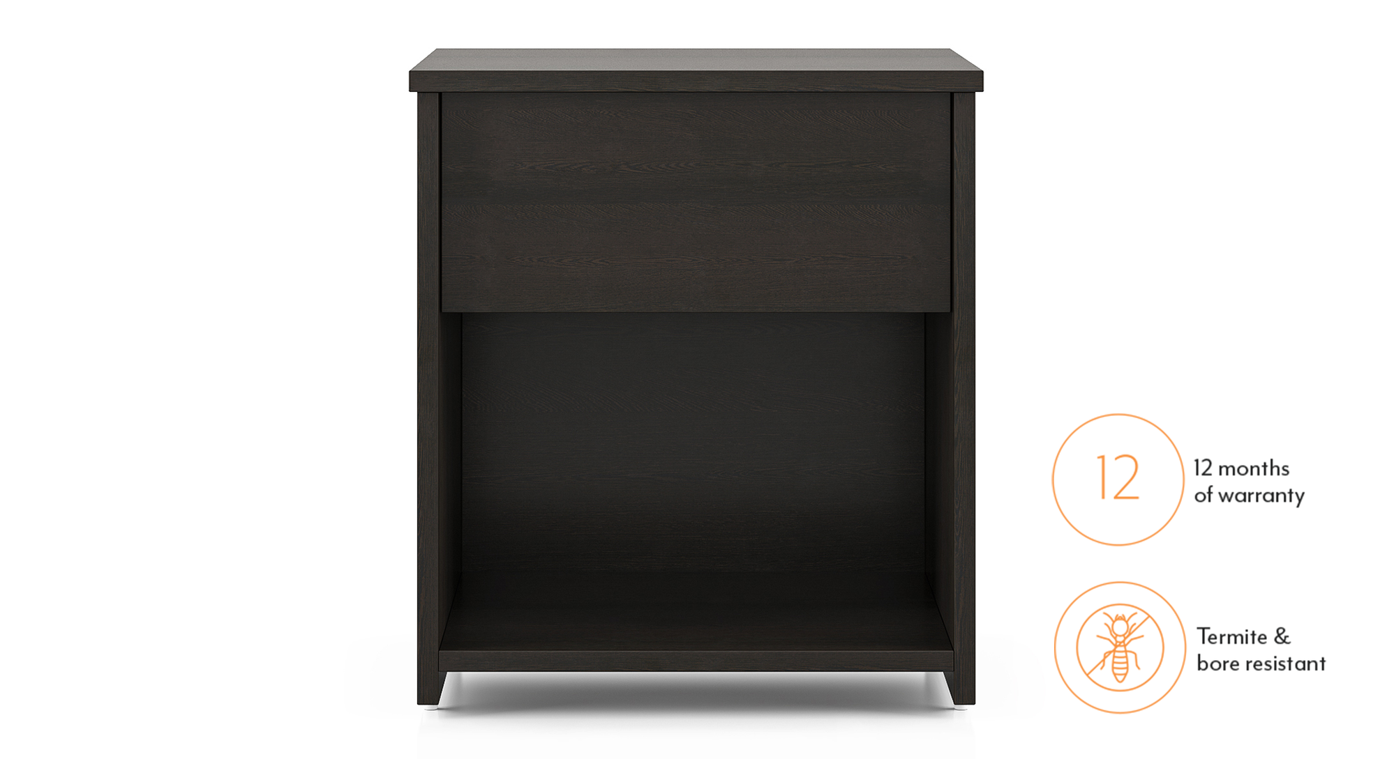 Zoey Engineered Wood Bedside Table in Classic Walnut Finish Urban Ladder